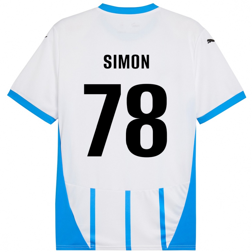 Niño Fútbol Camiseta Bénédicte Simon #78 Blanco Azul 2ª Equipación 2024/25 Argentina