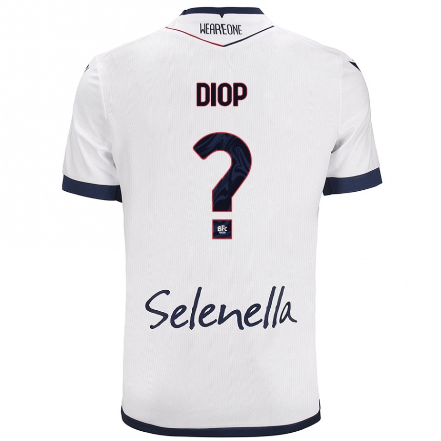 Niño Fútbol Camiseta Saer Diop #0 Blanco Azul Real 2ª Equipación 2024/25 Argentina