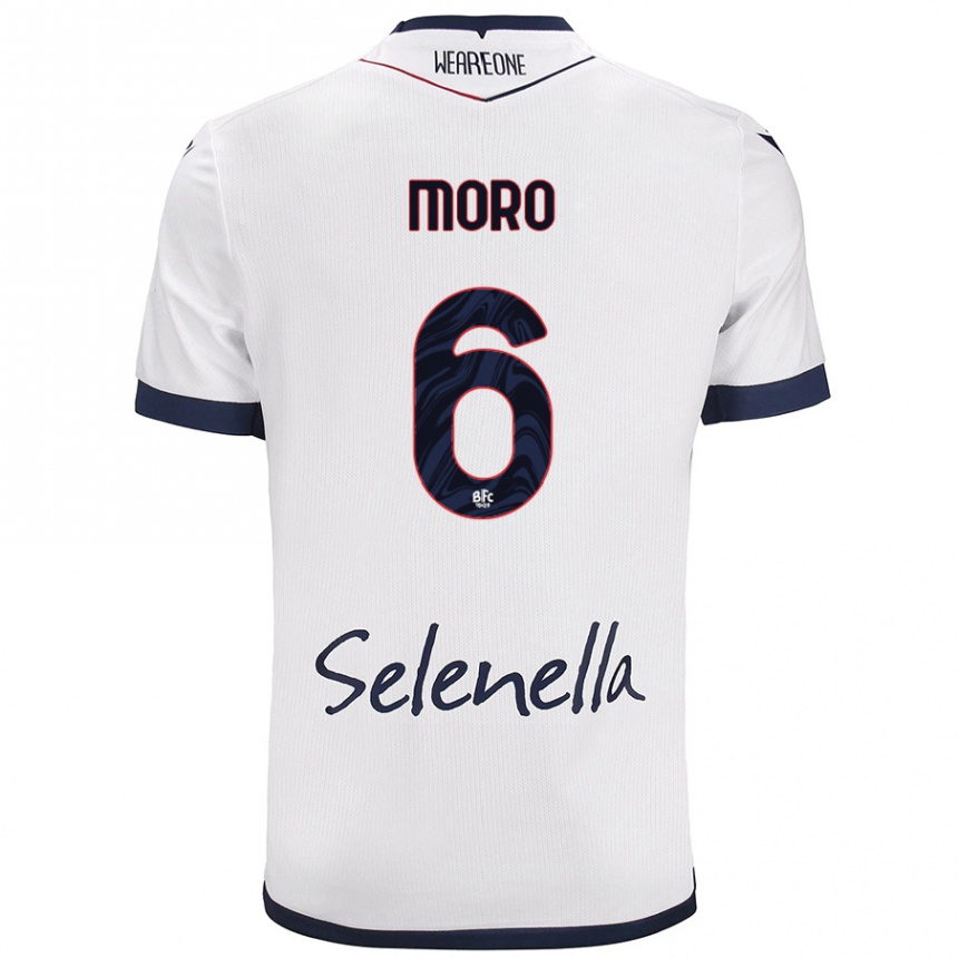 Niño Fútbol Camiseta Nikola Moro #6 Blanco Azul Real 2ª Equipación 2024/25 Argentina