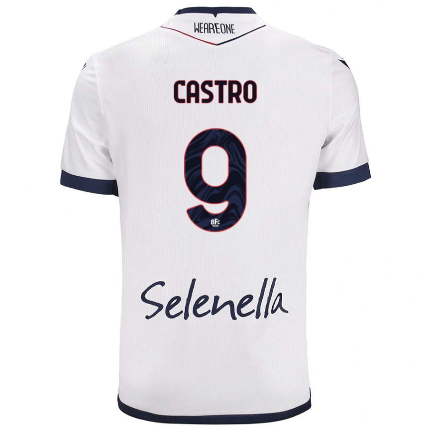 Niño Fútbol Camiseta Santiago Castro #9 Blanco Azul Real 2ª Equipación 2024/25 Argentina