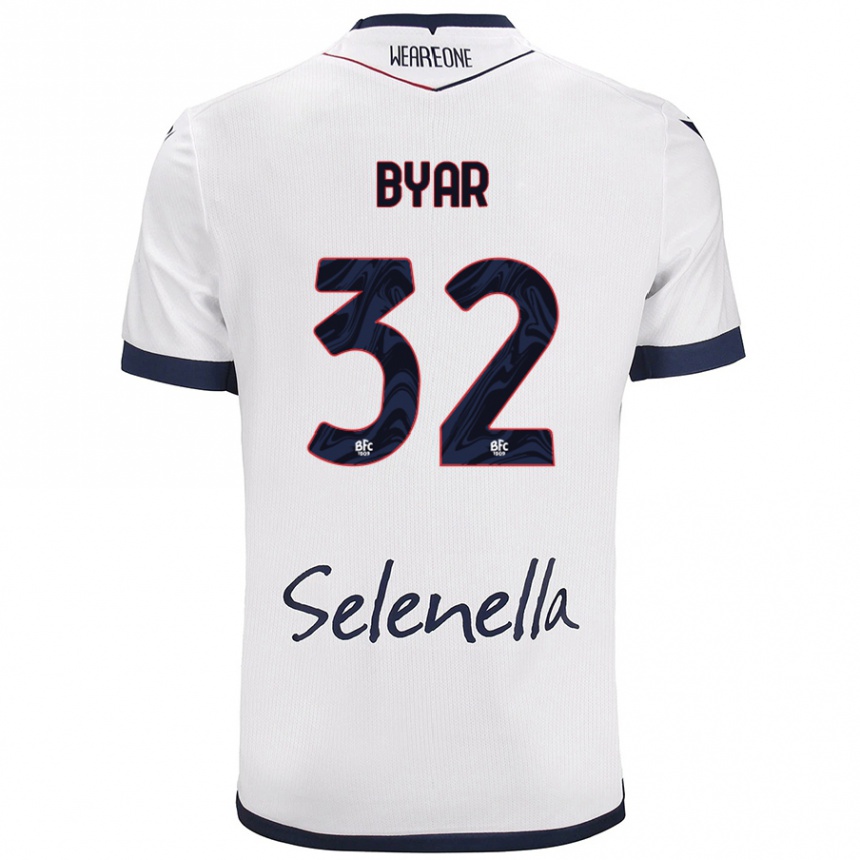 Niño Fútbol Camiseta Naïm Byar #32 Blanco Azul Real 2ª Equipación 2024/25 Argentina