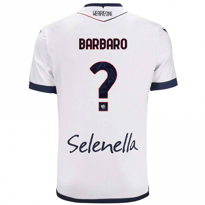 Niño Fútbol Camiseta Giacomo Barbaro #0 Blanco Azul Real 2ª Equipación 2024/25 Argentina