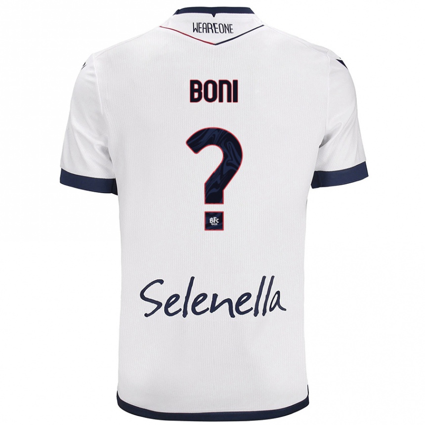 Niño Fútbol Camiseta Mattia Boni #0 Blanco Azul Real 2ª Equipación 2024/25 Argentina