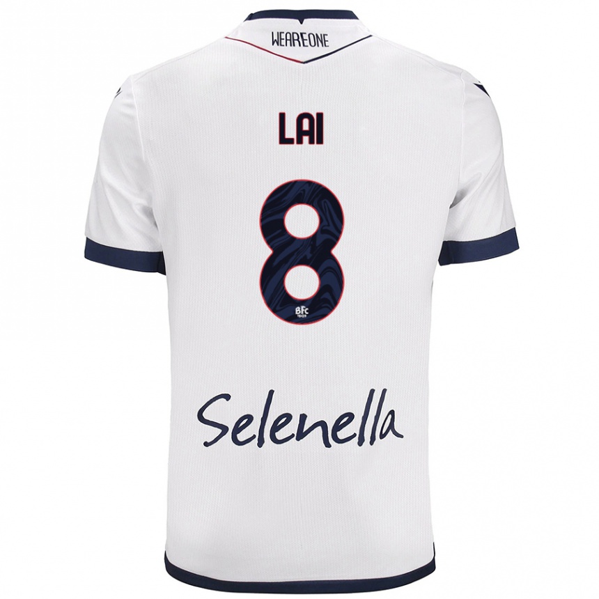 Niño Fútbol Camiseta Luca Lai #8 Blanco Azul Real 2ª Equipación 2024/25 Argentina