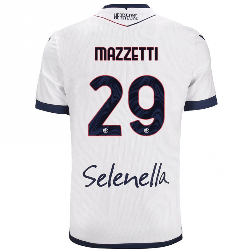 Niño Fútbol Camiseta Gabriele Mazzetti #29 Blanco Azul Real 2ª Equipación 2024/25 Argentina