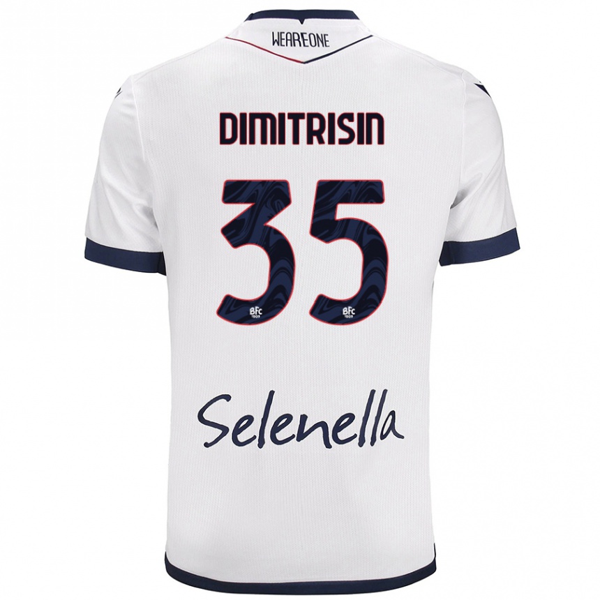 Niño Fútbol Camiseta Danila Dimitrișin #35 Blanco Azul Real 2ª Equipación 2024/25 Argentina