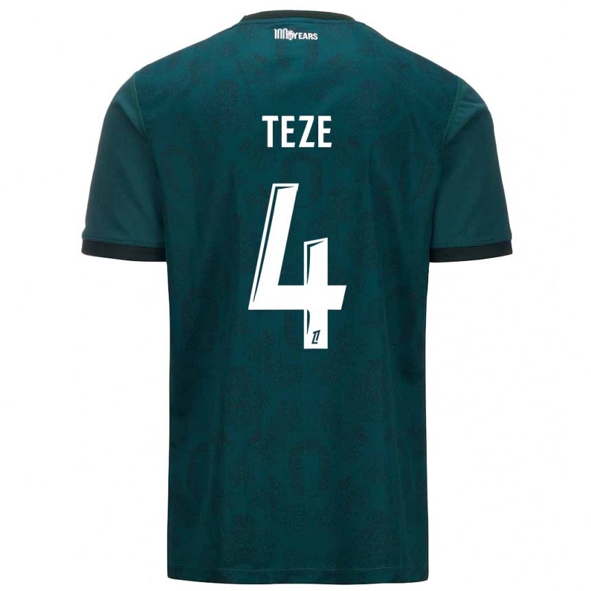 Niño Fútbol Camiseta Teze #4 Verde Oscuro 2ª Equipación 2024/25 Argentina