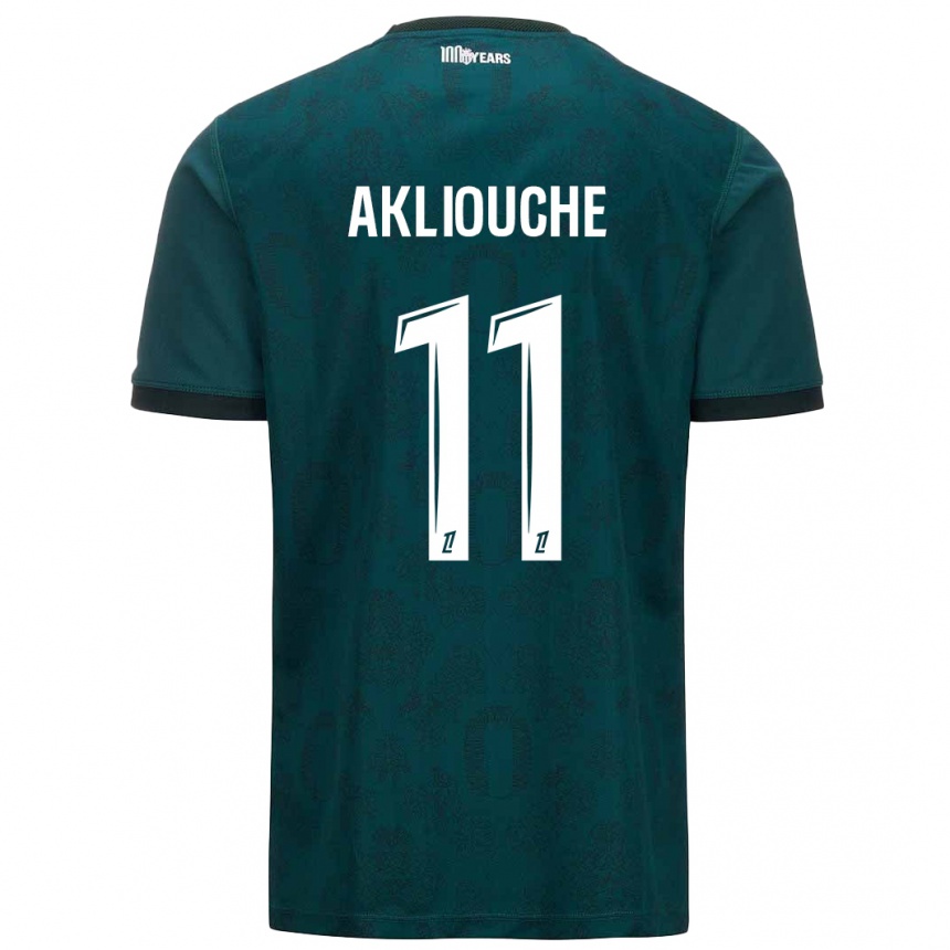 Niño Fútbol Camiseta Maghnes Akliouche #11 Verde Oscuro 2ª Equipación 2024/25 Argentina