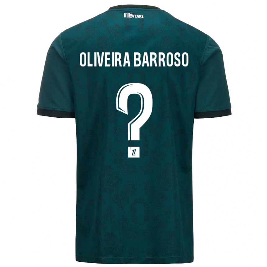 Niño Fútbol Camiseta Mickael Oliveira Barroso #0 Verde Oscuro 2ª Equipación 2024/25 Argentina