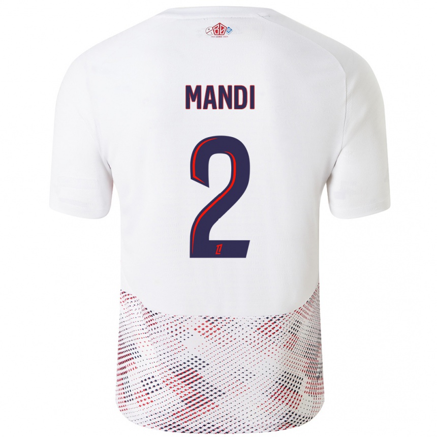 Niño Fútbol Camiseta Aïssa Mandi #2 Blanco Azul Real 2ª Equipación 2024/25 Argentina