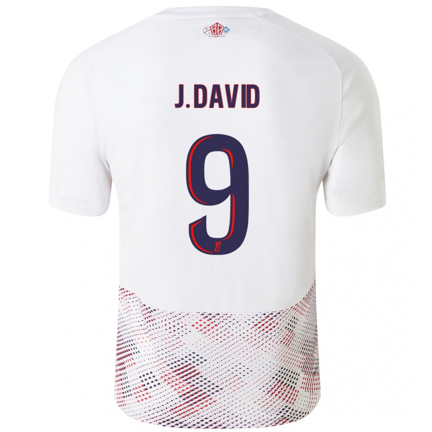 Niño Fútbol Camiseta Jonathan David #9 Blanco Azul Real 2ª Equipación 2024/25 Argentina