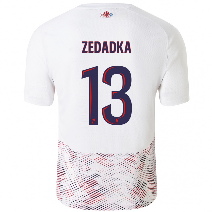 Niño Fútbol Camiseta Akim Zedadka #13 Blanco Azul Real 2ª Equipación 2024/25 Argentina