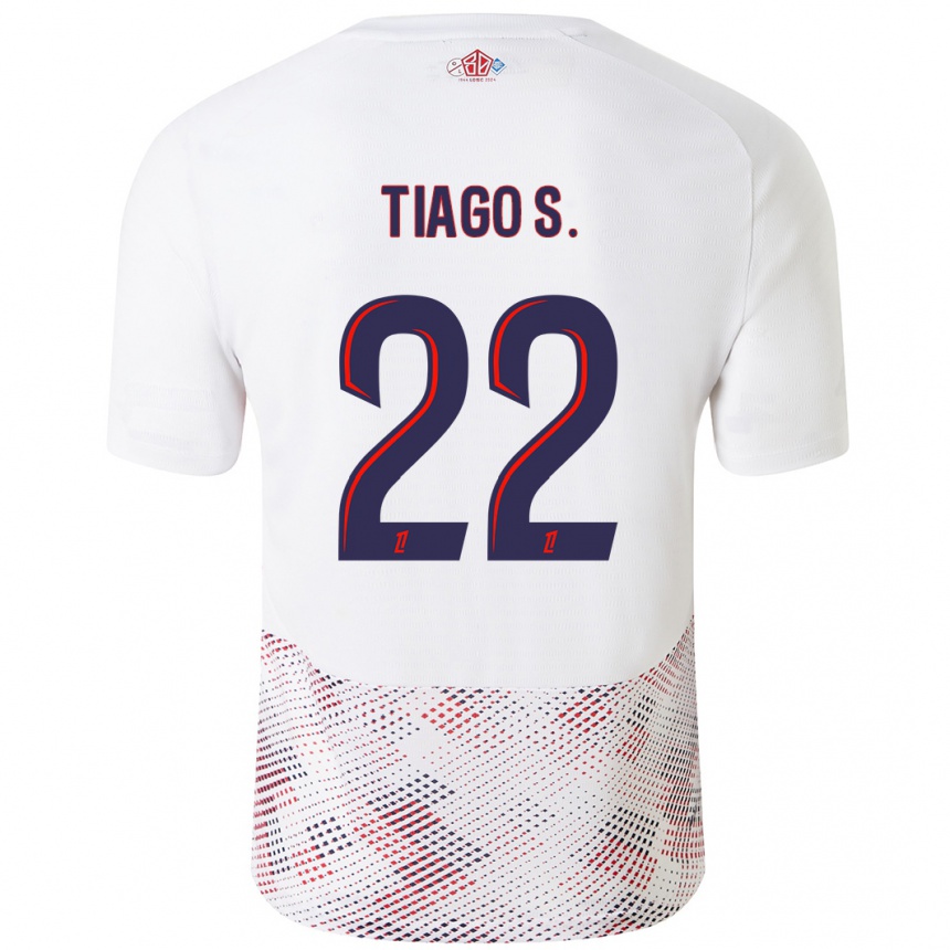 Niño Fútbol Camiseta Tiago Santos #22 Blanco Azul Real 2ª Equipación 2024/25 Argentina