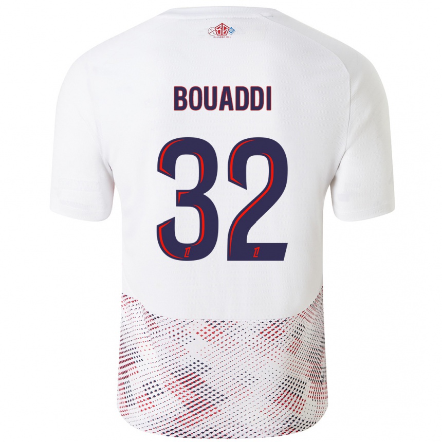 Niño Fútbol Camiseta Ayyoub Bouaddi #32 Blanco Azul Real 2ª Equipación 2024/25 Argentina