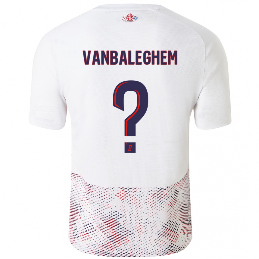 Niño Fútbol Camiseta Valentin Vanbaleghem #0 Blanco Azul Real 2ª Equipación 2024/25 Argentina