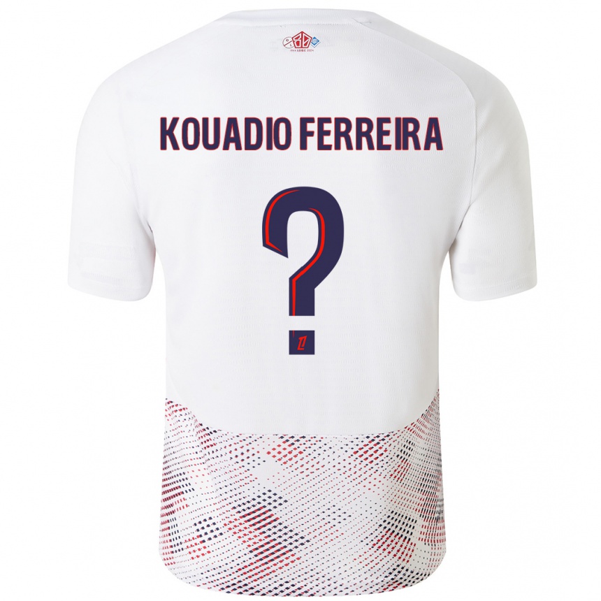 Niño Fútbol Camiseta Wilfrid Kouadio Ferreira #0 Blanco Azul Real 2ª Equipación 2024/25 Argentina