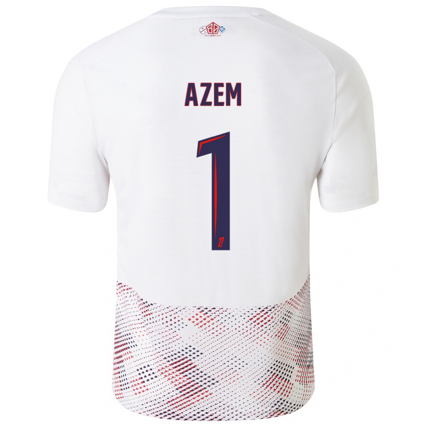 Niño Fútbol Camiseta Floriane Azem #1 Blanco Azul Real 2ª Equipación 2024/25 Argentina