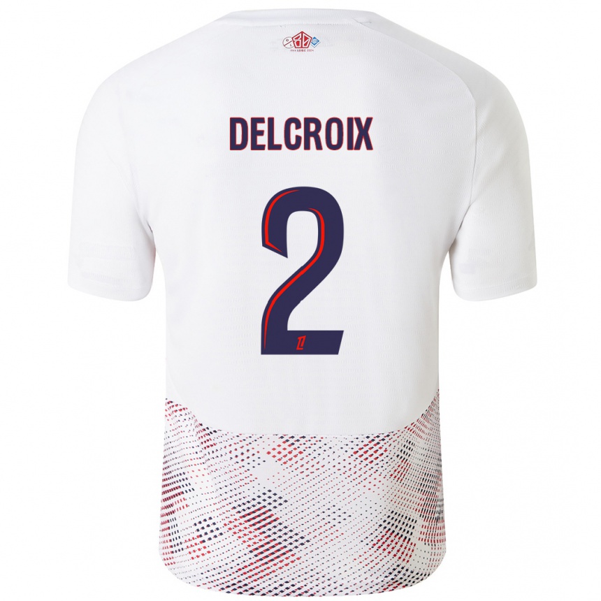 Niño Fútbol Camiseta Céleste Delcroix #2 Blanco Azul Real 2ª Equipación 2024/25 Argentina