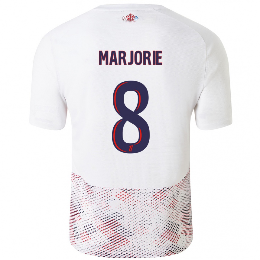 Niño Fútbol Camiseta Marjorie #8 Blanco Azul Real 2ª Equipación 2024/25 Argentina