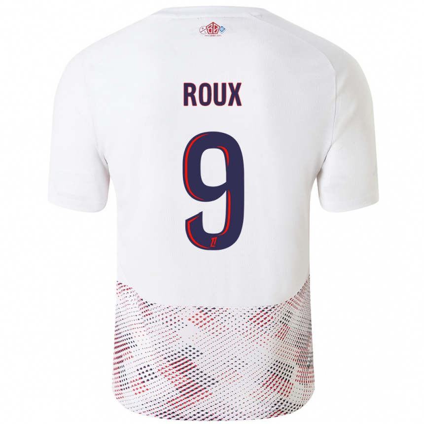 Niño Fútbol Camiseta Danielle Roux #9 Blanco Azul Real 2ª Equipación 2024/25 Argentina