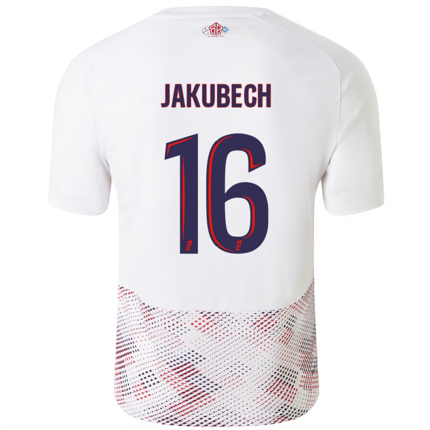 Niño Fútbol Camiseta Adam Jakubech #16 Blanco Azul Real 2ª Equipación 2024/25 Argentina