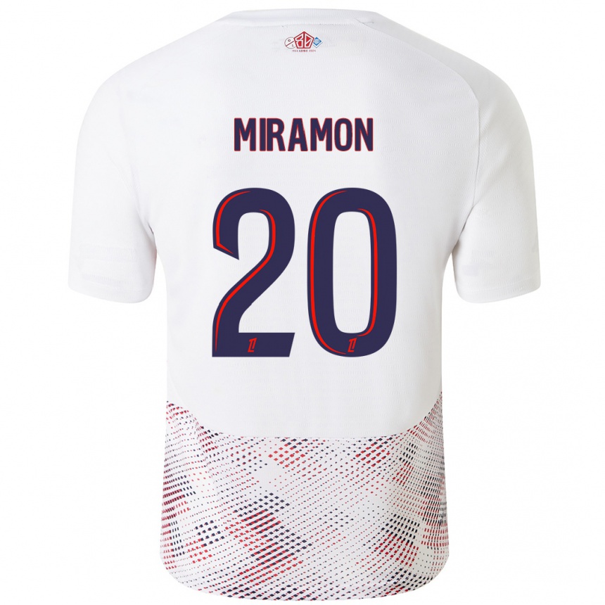 Niño Fútbol Camiseta Ignacio Miramón #20 Blanco Azul Real 2ª Equipación 2024/25 Argentina