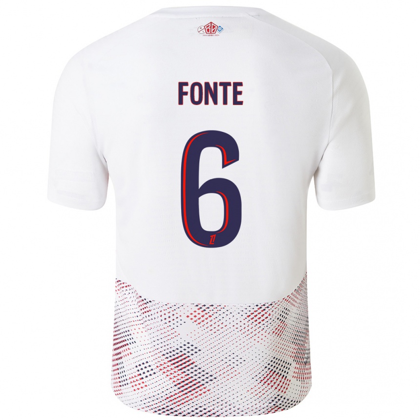 Niño Fútbol Camiseta Jose Fonte #6 Blanco Azul Real 2ª Equipación 2024/25 Argentina