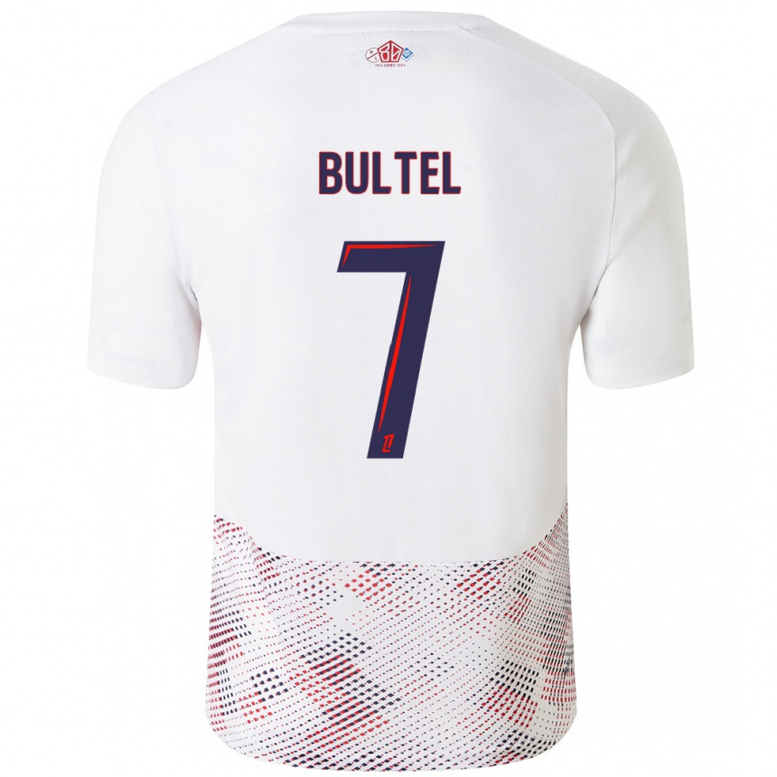 Niño Fútbol Camiseta Ludivine Bultel #7 Blanco Azul Real 2ª Equipación 2024/25 Argentina