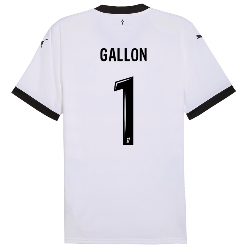 Niño Fútbol Camiseta Gauthier Gallon #1 Blanco Negro 2ª Equipación 2024/25 Argentina