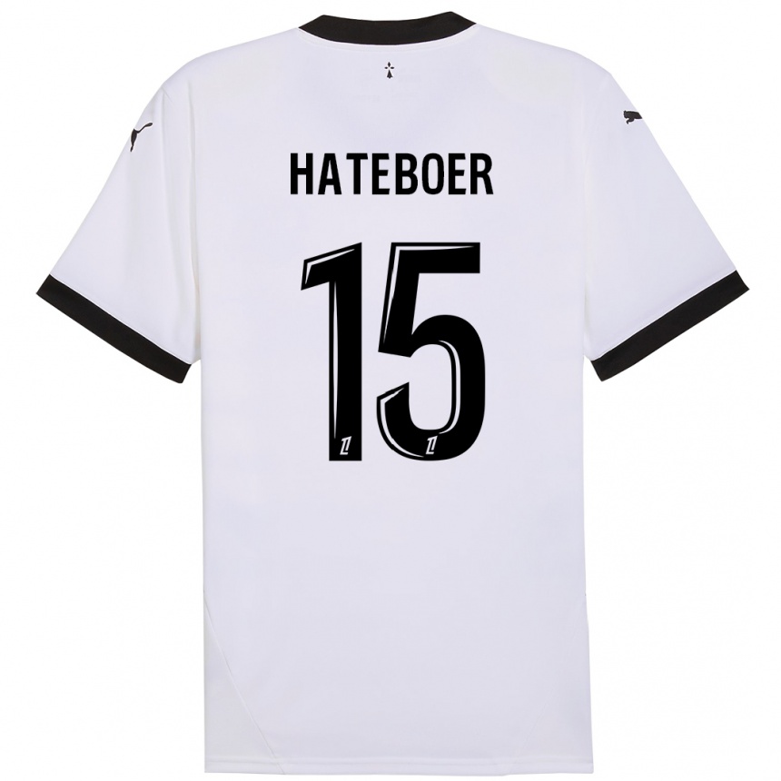 Niño Fútbol Camiseta Hans Hateboer #15 Blanco Negro 2ª Equipación 2024/25 Argentina