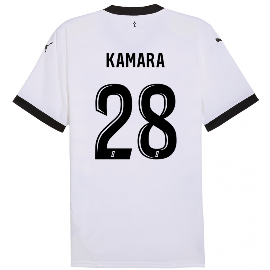 Niño Fútbol Camiseta Glen Kamara #28 Blanco Negro 2ª Equipación 2024/25 Argentina