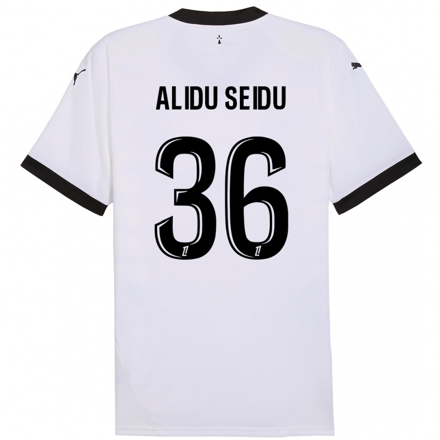 Niño Fútbol Camiseta Alidu Seidu #36 Blanco Negro 2ª Equipación 2024/25 Argentina