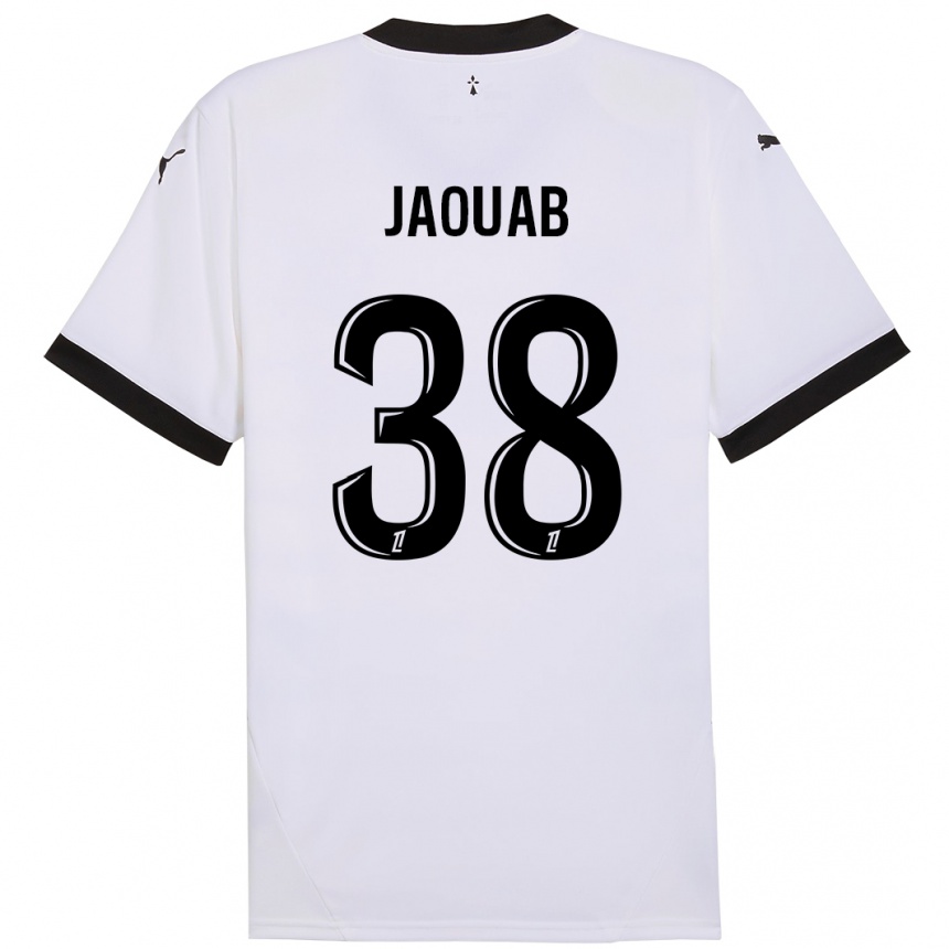 Niño Fútbol Camiseta Mohamed Jaouab #38 Blanco Negro 2ª Equipación 2024/25 Argentina