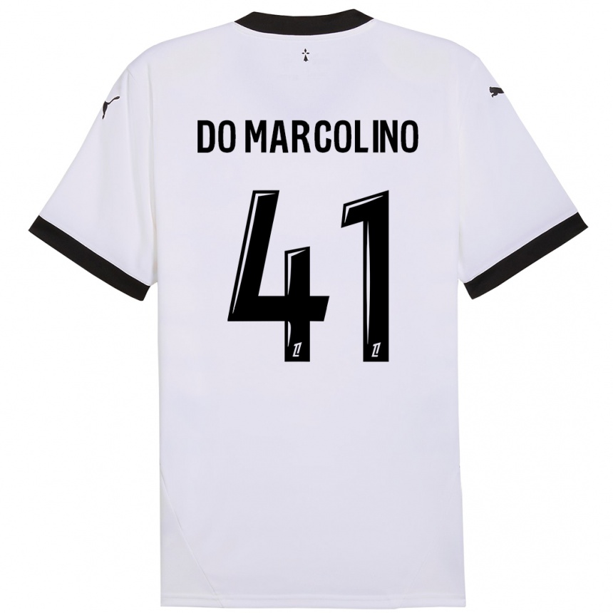 Niño Fútbol Camiseta Alan Do Marcolino #41 Blanco Negro 2ª Equipación 2024/25 Argentina