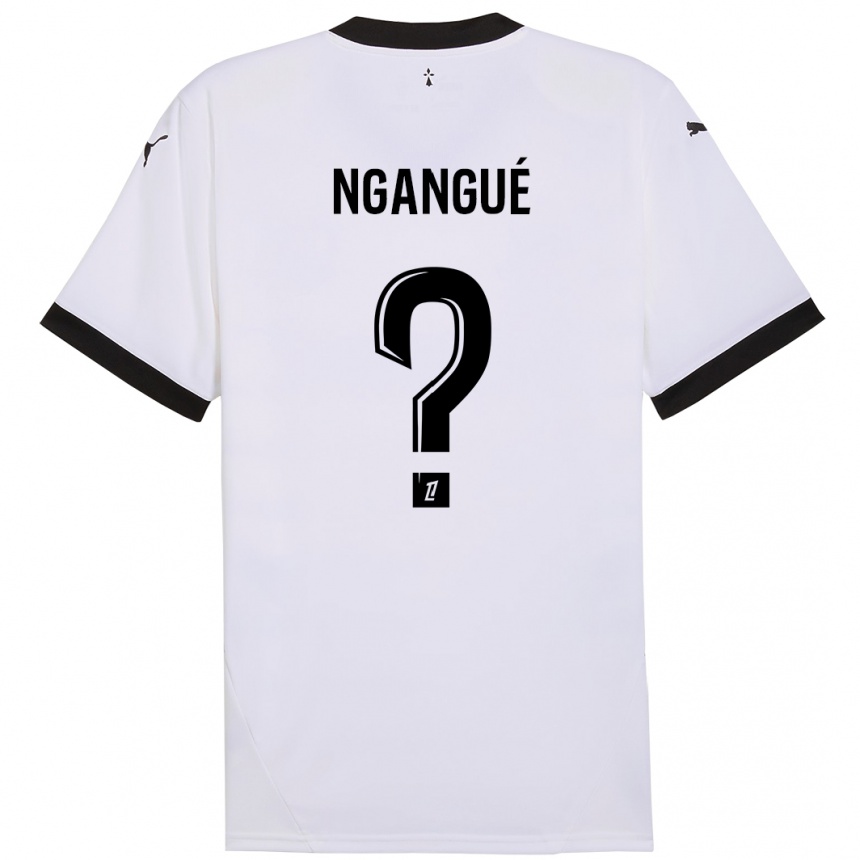 Niño Fútbol Camiseta Maurice Ngangué #0 Blanco Negro 2ª Equipación 2024/25 Argentina