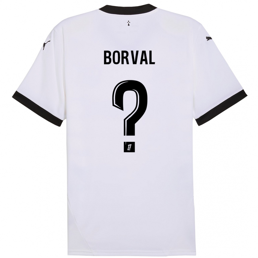 Niño Fútbol Camiseta Cyril Borval #0 Blanco Negro 2ª Equipación 2024/25 Argentina