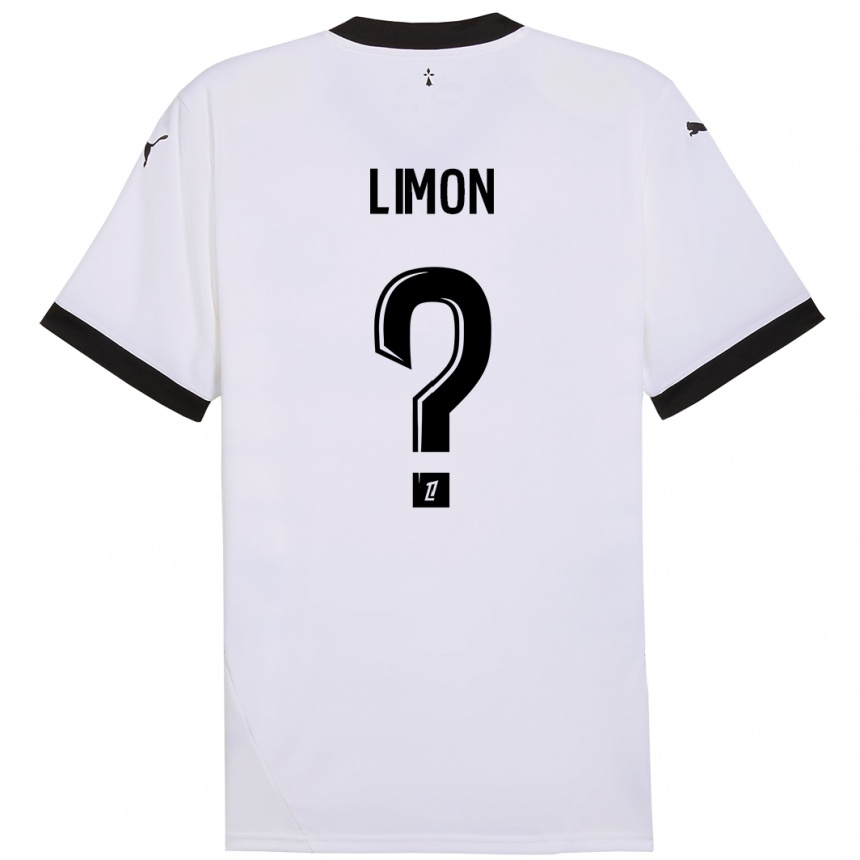 Niño Fútbol Camiseta Paolo Limon #0 Blanco Negro 2ª Equipación 2024/25 Argentina