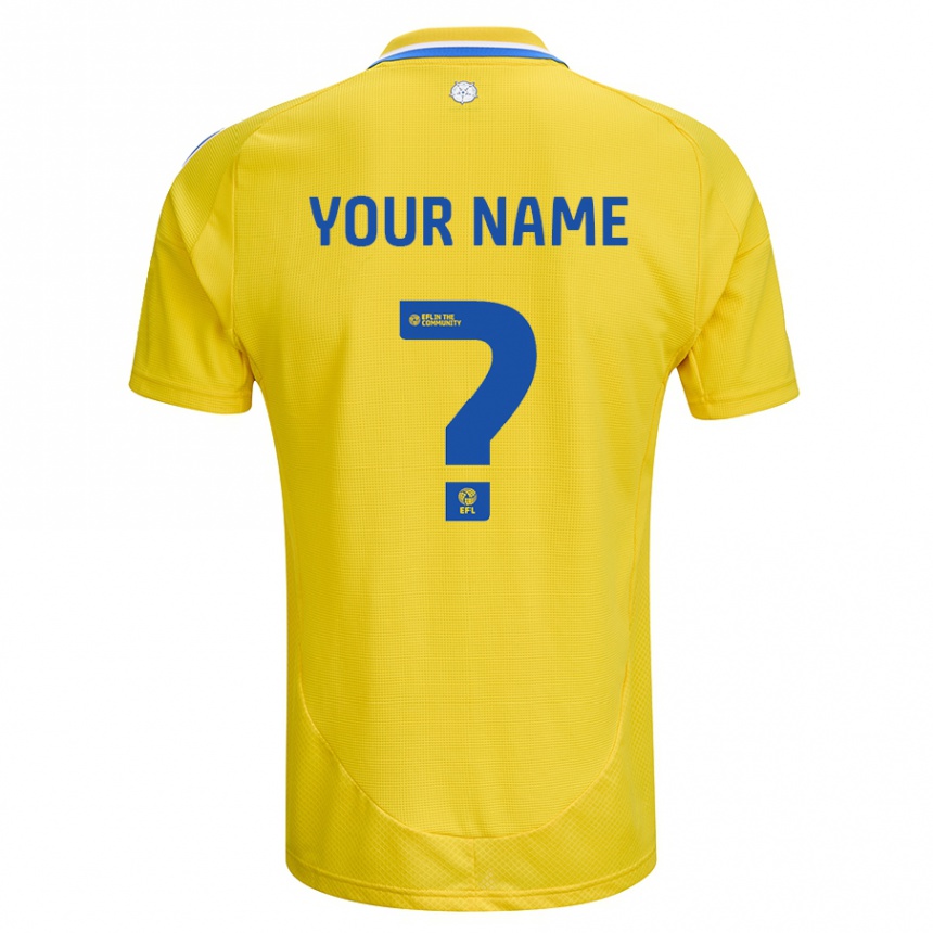 Niño Fútbol Camiseta Su Nombre #0 Amarillo Azul 2ª Equipación 2024/25 Argentina