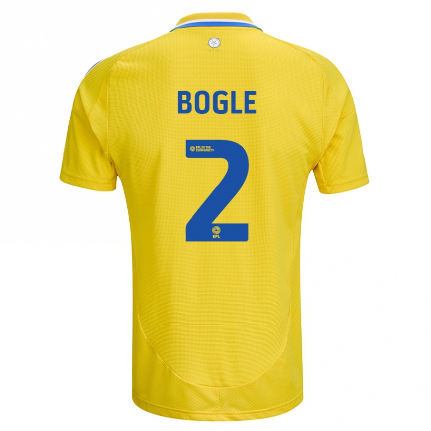 Niño Fútbol Camiseta Jayden Bogle #2 Amarillo Azul 2ª Equipación 2024/25 Argentina