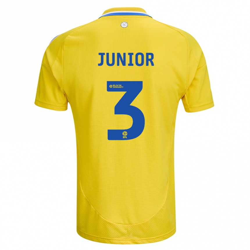 Niño Fútbol Camiseta Junior Firpo #3 Amarillo Azul 2ª Equipación 2024/25 Argentina