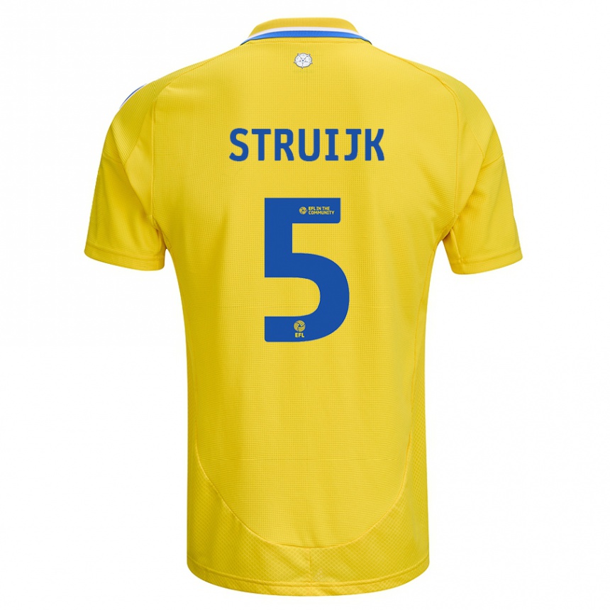 Niño Fútbol Camiseta Pascal Struijk #5 Amarillo Azul 2ª Equipación 2024/25 Argentina