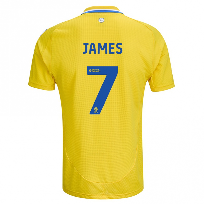 Niño Fútbol Camiseta Daniel James #7 Amarillo Azul 2ª Equipación 2024/25 Argentina