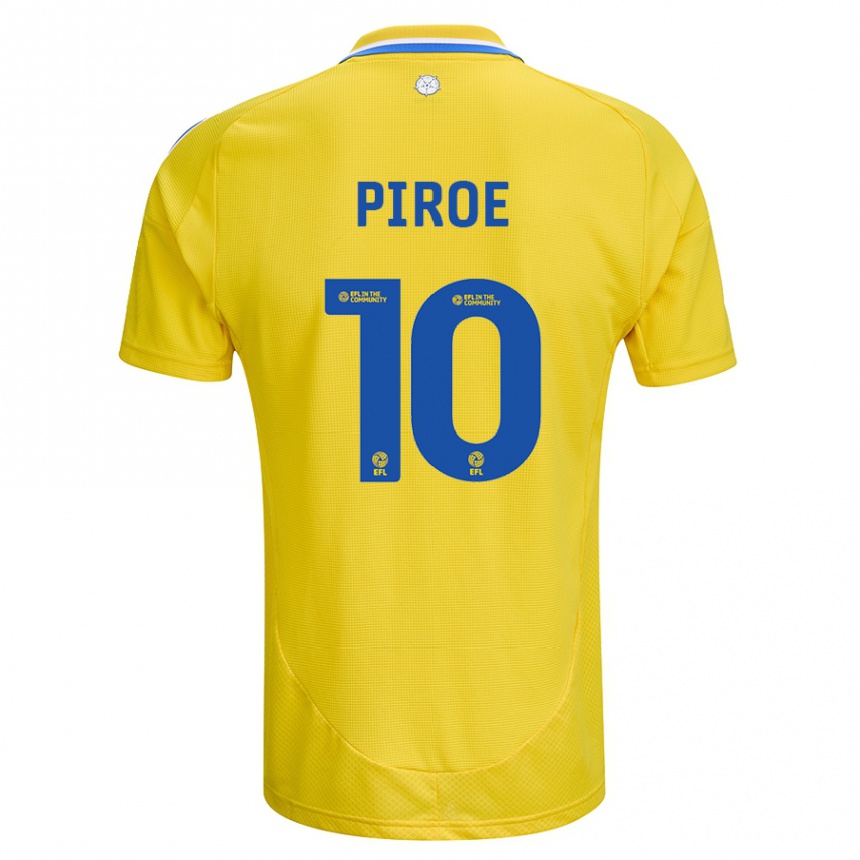 Niño Fútbol Camiseta Joël Piroe #10 Amarillo Azul 2ª Equipación 2024/25 Argentina