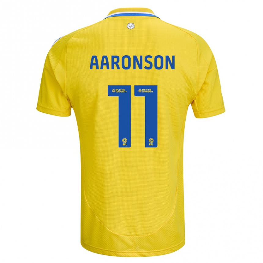 Niño Fútbol Camiseta Brenden Aaronson #11 Amarillo Azul 2ª Equipación 2024/25 Argentina