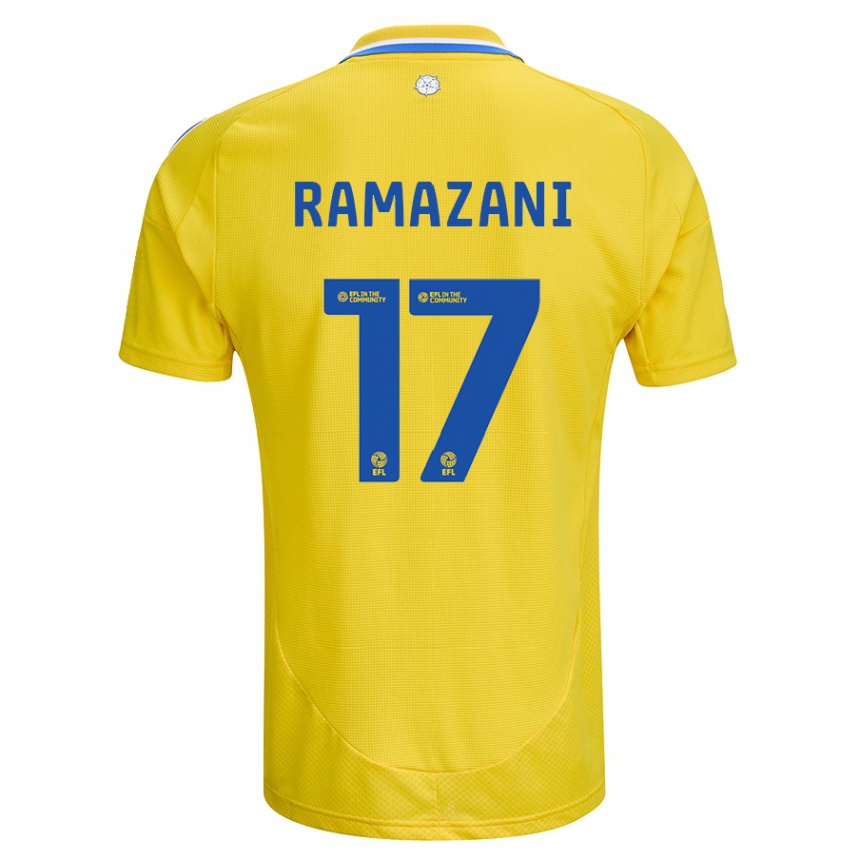 Niño Fútbol Camiseta Largie Ramazani #17 Amarillo Azul 2ª Equipación 2024/25 Argentina