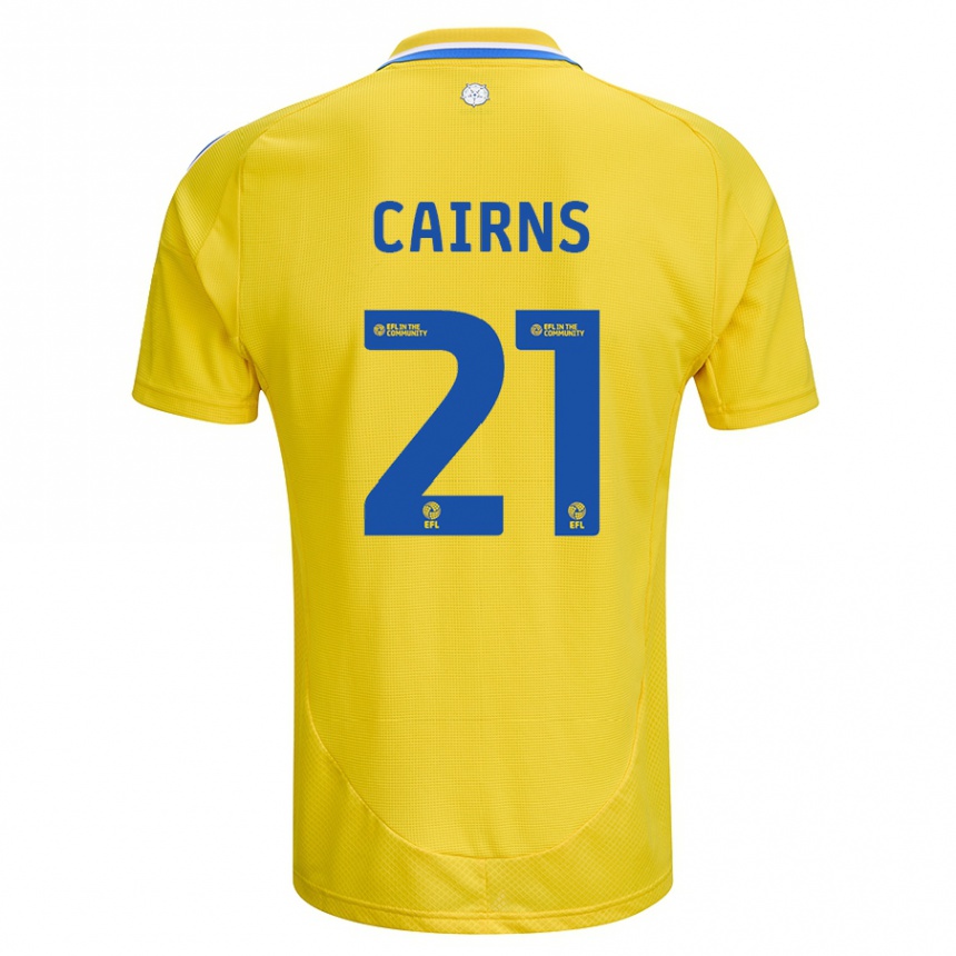 Niño Fútbol Camiseta Alex Cairns #21 Amarillo Azul 2ª Equipación 2024/25 Argentina