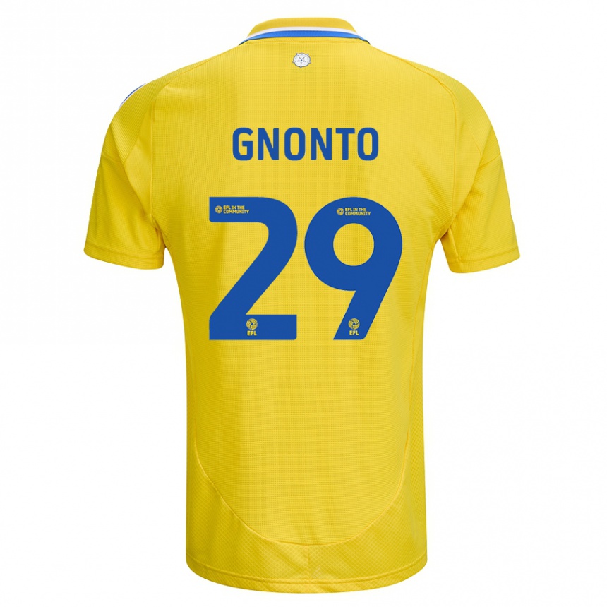 Niño Fútbol Camiseta Wilfried Gnonto #29 Amarillo Azul 2ª Equipación 2024/25 Argentina