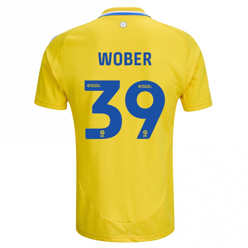 Niño Fútbol Camiseta Maximilian Wöber #39 Amarillo Azul 2ª Equipación 2024/25 Argentina