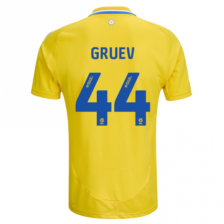 Niño Fútbol Camiseta Ilia Gruev #44 Amarillo Azul 2ª Equipación 2024/25 Argentina