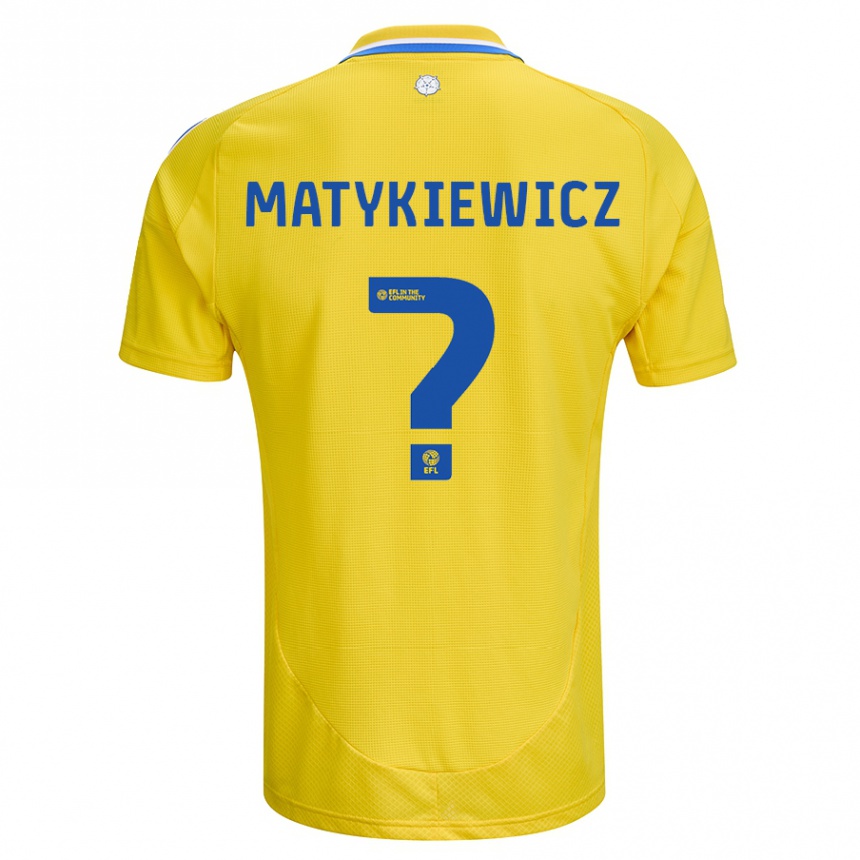 Niño Fútbol Camiseta Luke Matykiewicz #0 Amarillo Azul 2ª Equipación 2024/25 Argentina